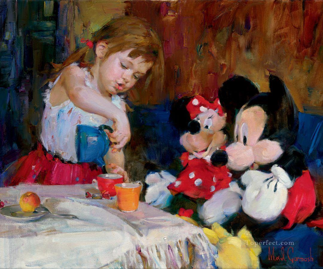 Teatime mit Mickey und Minnie MIG Disney Ölgemälde